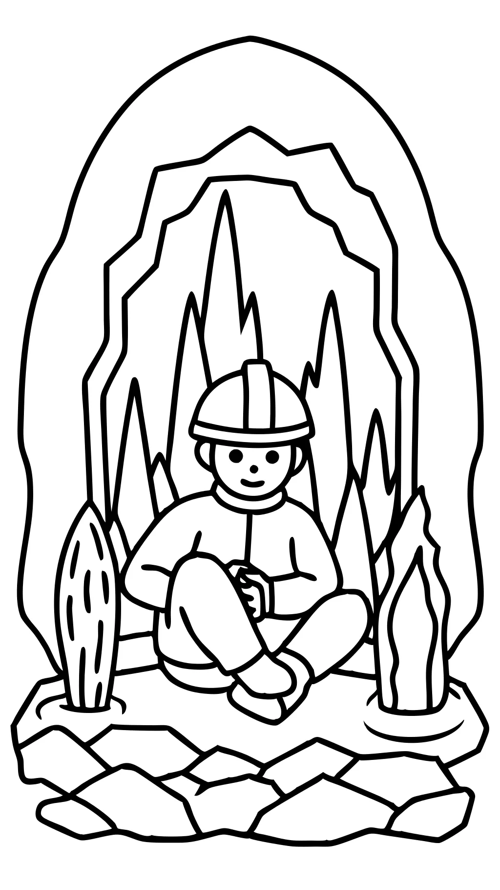 soldier inside cave coloring page easy